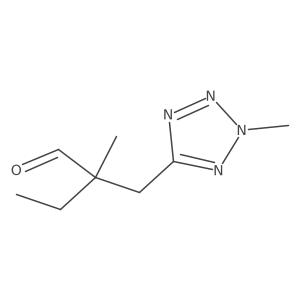 2-methyl-2-[(2-methyl-2H-1,2,3,4-tetrazol-5-yl)methyl]butanal结构式