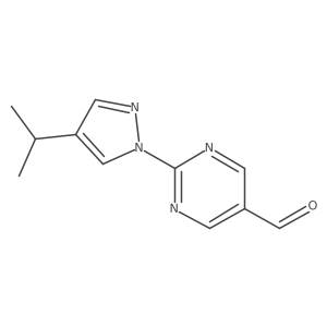 2-[4-(propan-2-yl)-1H-pyrazol-1-yl]pyrimidine-5-carbaldehyde Structure