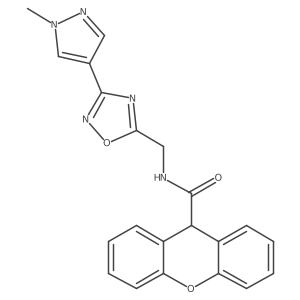 N-((3-(1-methyl-1H-pyrazol-4-yl)-1,2,4-oxadiazol-5-yl)methyl)-9H-xanthene-9-carboxamide结构式