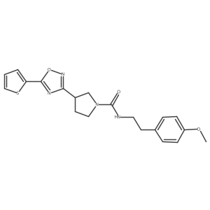 N-(4-methoxyphenethyl)-3-(5-(thiophen-2-yl)-1,2,4-oxadiazol-3-yl)pyrrolidine-1-carboxamide结构式