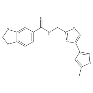 N-((3-(5-methylisoxazol-3-yl)-1,2,4-oxadiazol-5-yl)methyl)benzo[d][1,3]dioxole-5-carboxamide Structure