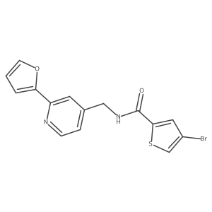 4-bromo-N-((2-(furan-2-yl)pyridin-4-yl)methyl)thiophene-2-carboxamide Structure