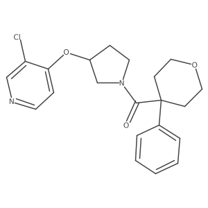 (3-((3-chloropyridin-4-yl)oxy)pyrrolidin-1-yl)(4-phenyltetrahydro-2H-pyran-4-yl)methanone Structure