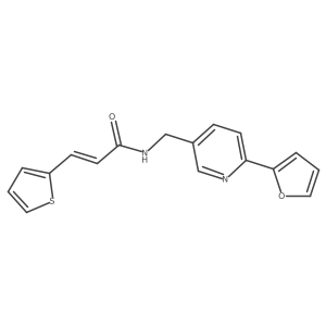 (E)-N-((6-(furan-2-yl)pyridin-3-yl)methyl)-3-(thiophen-2-yl)acrylamide结构式