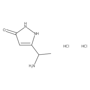 5-(1-aminoethyl)-2,3-dihydro-1H-pyrazol-3-one dihydrochloride Structure
