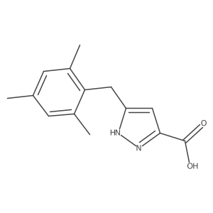 5-[(2,4,6-trimethylphenyl)methyl]-1H-pyrazole-3-carboxylic acid Structure