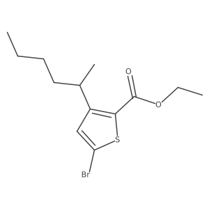 Ethyl 5-bromo-3-(hexan-2-yl)thiophene-2-carboxylate结构式