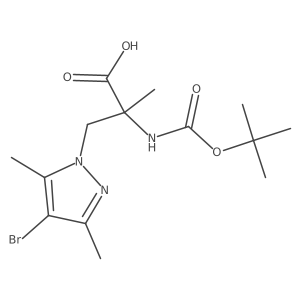 3-(4-bromo-3,5-dimethyl-1H-pyrazol-1-yl)-2-{[(tert-butoxy)carbonyl]amino}-2-methylpropanoic acid结构式