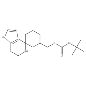 tert-butyl N-({3',5',6',7'-tetrahydrospiro[cyclohexane-1,4'-imidazo[4,5-c]pyridine]-5-yl}methyl)carbamate Structure