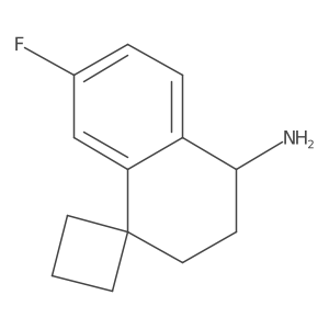 7'-fluoro-3',4'-dihydro-2'H-spiro[cyclobutane-1,1'-naphthalene]-4'-amine结构式