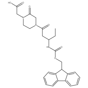 2-{4-[(3R)-3-({[(9H-fluoren-9-yl)methoxy]carbonyl}amino)pentanoyl]-2-oxopiperazin-1-yl}acetic acid Structure