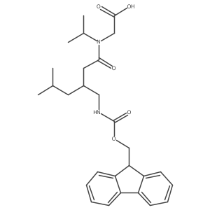 2-{3-[({[(9H-fluoren-9-yl)methoxy]carbonyl}amino)methyl]-5-methyl-N-(propan-2-yl)hexanamido}acetic acid结构式