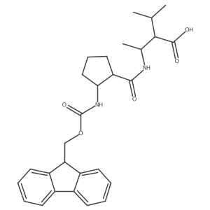 3-{[2-({[(9H-fluoren-9-yl)methoxy]carbonyl}amino)cyclopentyl]formamido}-2-(propan-2-yl)butanoic acid结构式