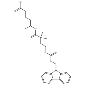 5-[4-({[(9H-fluoren-9-yl)methoxy]carbonyl}amino)-2,2-dimethylbutanamido]hexanoic acid结构式
