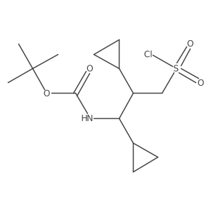 tert-butyl N-[3-(chlorosulfonyl)-1,2-dicyclopropylpropyl]carbamate Structure