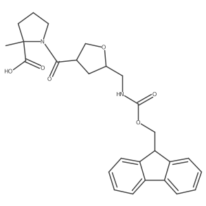 1-{5-[({[(9H-fluoren-9-yl)methoxy]carbonyl}amino)methyl]oxolane-3-carbonyl}-2-methylpyrrolidine-2-carboxylic acid Structure