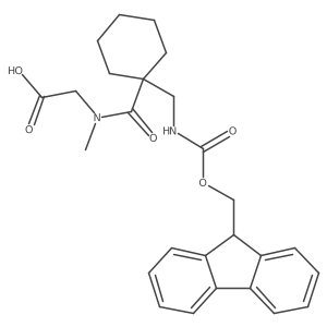 2-(1-{1-[({[(9H-fluoren-9-yl)methoxy]carbonyl}amino)methyl]cyclohexyl}-N-methylformamido)acetic acid结构式