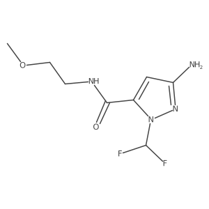 3-amino-1-(difluoromethyl)-N-(2-methoxyethyl)-1H-pyrazole-5-carboxamide结构式