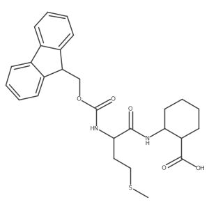 (1RS,2SR)-2-[(2S)-2-({[(9H-fluoren-9-yl)methoxy]carbonyl}amino)-4-(methylsulfanyl)butanamido]cyclohexane-1-carboxylic acid结构式