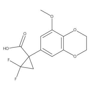 2,2-Difluoro-1-(8-methoxy-2,3-dihydro-1,4-benzodioxin-6-yl)cyclopropane-1-carboxylic acid Structure