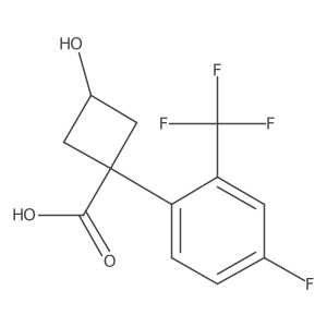 1-[4-Fluoro-2-(trifluoromethyl)phenyl]-3-hydroxycyclobutane-1-carboxylic acid结构式