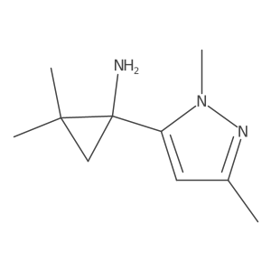 1-(1,3-dimethyl-1H-pyrazol-5-yl)-2,2-dimethylcyclopropan-1-amine结构式