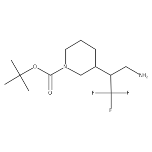 Tert-butyl 3-(3-amino-1,1,1-trifluoropropan-2-yl)piperidine-1-carboxylate结构式