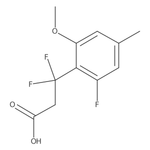 3,3-Difluoro-3-(2-fluoro-6-methoxy-4-methylphenyl)propanoic acid结构式