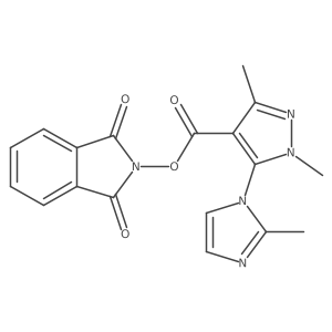 1,3-dioxo-2,3-dihydro-1H-isoindol-2-yl 1,3-dimethyl-5-(2-methyl-1H-imidazol-1-yl)-1H-pyrazole-4-carboxylate结构式