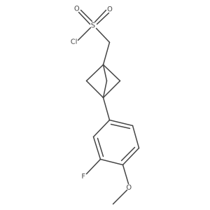 [3-(3-Fluoro-4-methoxyphenyl)-1-bicyclo[1.1.1]pentanyl]methanesulfonyl chloride结构式