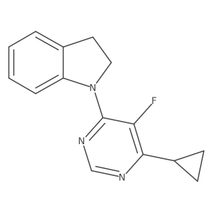 1-(6-cyclopropyl-5-fluoropyrimidin-4-yl)-2,3-dihydro-1H-indole Structure