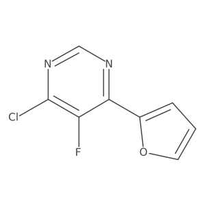 4-Chloro-5-fluoro-6-(furan-2-yl)pyrimidine结构式