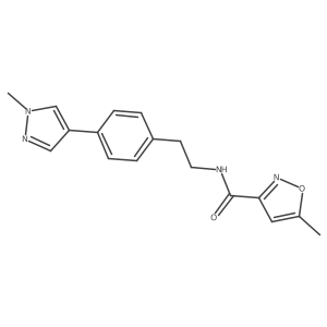 5-methyl-N-{2-[4-(1-methyl-1H-pyrazol-4-yl)phenyl]ethyl}-1,2-oxazole-3-carboxamide结构式