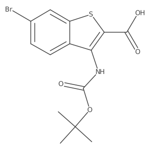 6-Bromo-3-{[(tert-butoxy)carbonyl]amino}-1-benzothiophene-2-carboxylic acid结构式