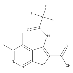 3,4-Dimethyl-5-(2,2,2-trifluoroacetamido)thieno[2,3-c]pyridazine-6-carboxylic acid结构式