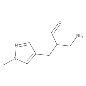 3-amino-2-[(1-methyl-1H-pyrazol-4-yl)methyl]propanal结构式
