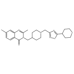 7-Fluoro-2-methyl-3-[(1-{[5-(oxan-4-yl)-1,2,4-oxadiazol-3-yl]methyl}piperidin-4-yl)methyl]-3,4-dihydroquinazolin-4-one Structure