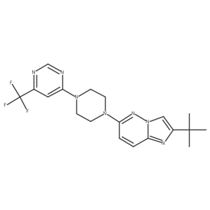 4-(4-{2-Tert-butylimidazo[1,2-b]pyridazin-6-yl}piperazin-1-yl)-6-(trifluoromethyl)pyrimidine结构式