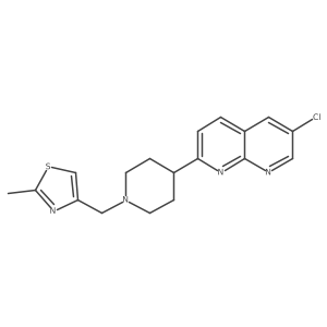 6-Chloro-2-{1-[(2-methyl-1,3-thiazol-4-yl)methyl]piperidin-4-yl}-1,8-naphthyridine结构式