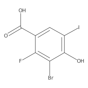 3-Bromo-2-fluoro-4-hydroxy-5-iodobenzoic acid Structure