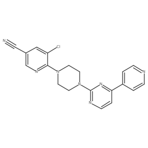 5-Chloro-6-{4-[4-(pyridin-4-yl)pyrimidin-2-yl]piperazin-1-yl}pyridine-3-carbonitrile结构式
