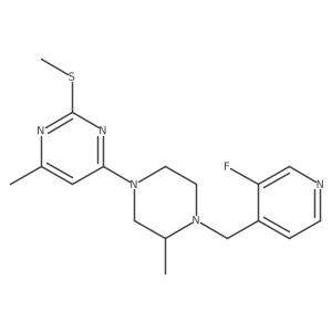 4-{4-[(3-Fluoropyridin-4-yl)methyl]-3-methylpiperazin-1-yl}-6-methyl-2-(methylsulfanyl)pyrimidine Structure
