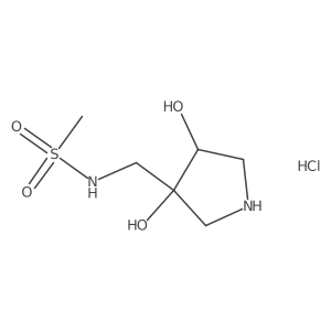 rac-N-(((3R,4R)-3,4-dihydroxypyrrolidin-3-yl)methyl)methanesulfonamide hydrochloride Structure