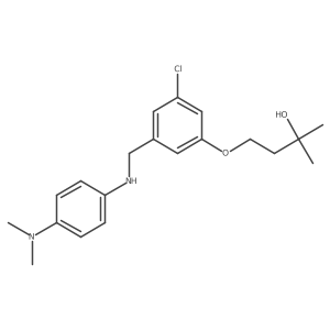 4-[3-Chloro-5-({[4-(dimethylamino)phenyl]amino}methyl)phenoxy]-2-methylbutan-2-ol结构式