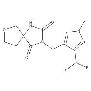 3-{[3-(difluoromethyl)-1-methyl-1H-pyrazol-4-yl]methyl}-7-oxa-1,3-diazaspiro[4.4]nonane-2,4-dione结构式