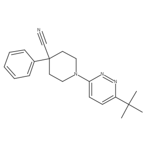 1-(6-Tert-butylpyridazin-3-yl)-4-phenylpiperidine-4-carbonitrile结构式