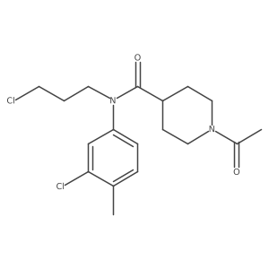 1-acetyl-N-(3-chloro-4-methylphenyl)-N-(3-chloropropyl)piperidine-4-carboxamide结构式