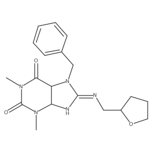 7-benzyl-1,3-dimethyl-8-(oxolan-2-ylmethylimino)-5,9-dihydro-4H-purine-2,6-dione结构式
