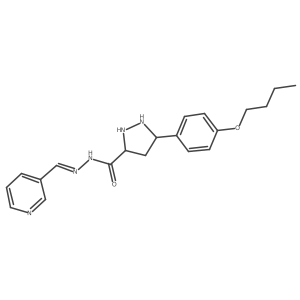 5-(4-butoxyphenyl)-N-[(Z)-pyridin-3-ylmethylideneamino]pyrazolidine-3-carboxamide Structure