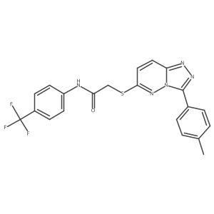 2-((3-(p-tolyl)-[1,2,4]triazolo[4,3-b]pyridazin-6-yl)thio)-N-(4-(trifluoromethyl)phenyl)acetamide结构式